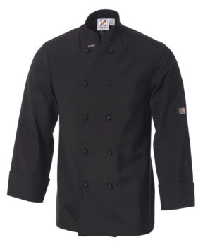 Club Chef Traditional Chef Jacket Black Long Sleeves